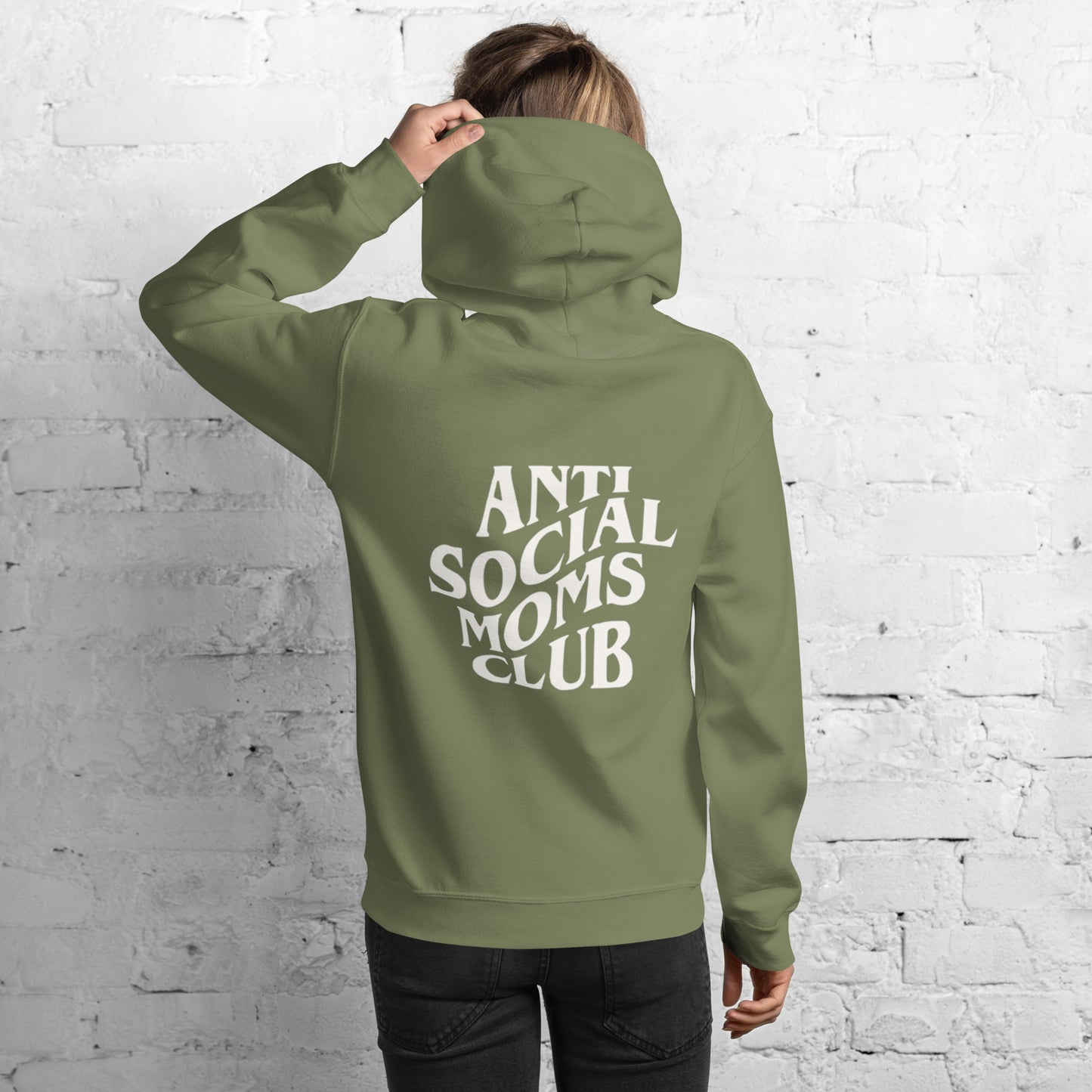 Unisex ANTI SOCIAL MOMS CLUB Hoodie - White